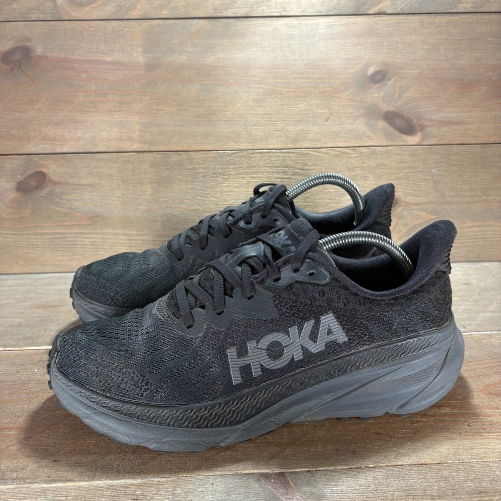 Hoka Challenger ATR 7 Womens size 8.5 shoes Black Trail Running Lace Up sneakers